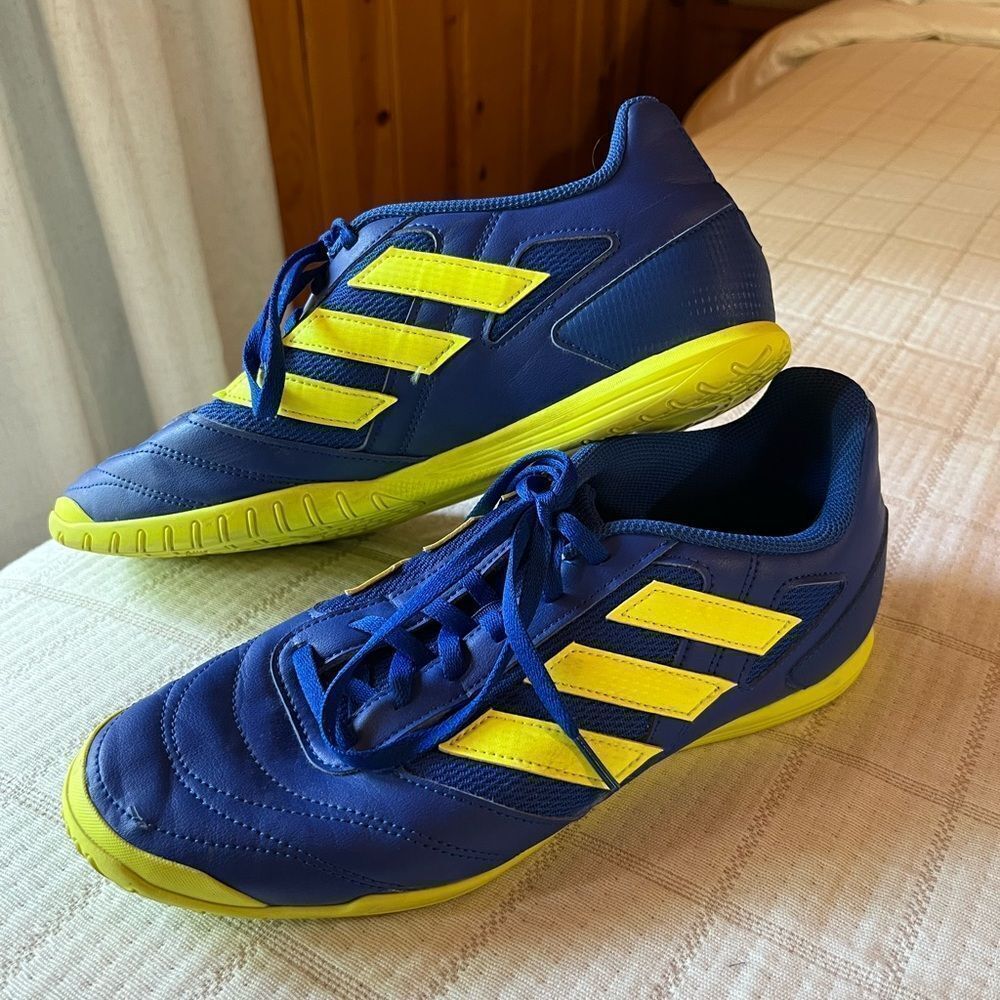 Adidas Men's Blue and Yellow‎ Indoor Soccer Shoes
